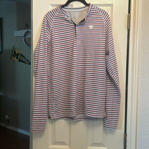 Rabbit Snap To It long sleeve Henley. Red white and blue. Mens small